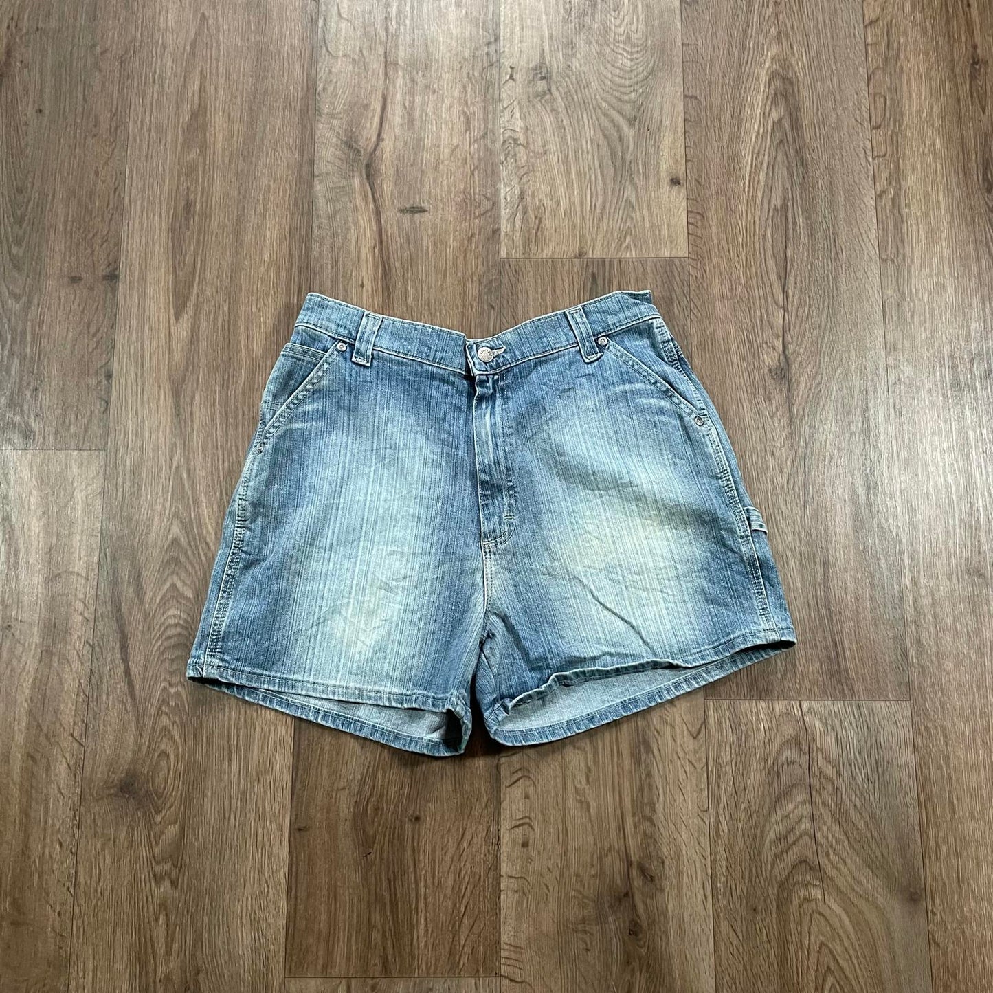 Vintage Light Wash Denim Carpenter Shorts