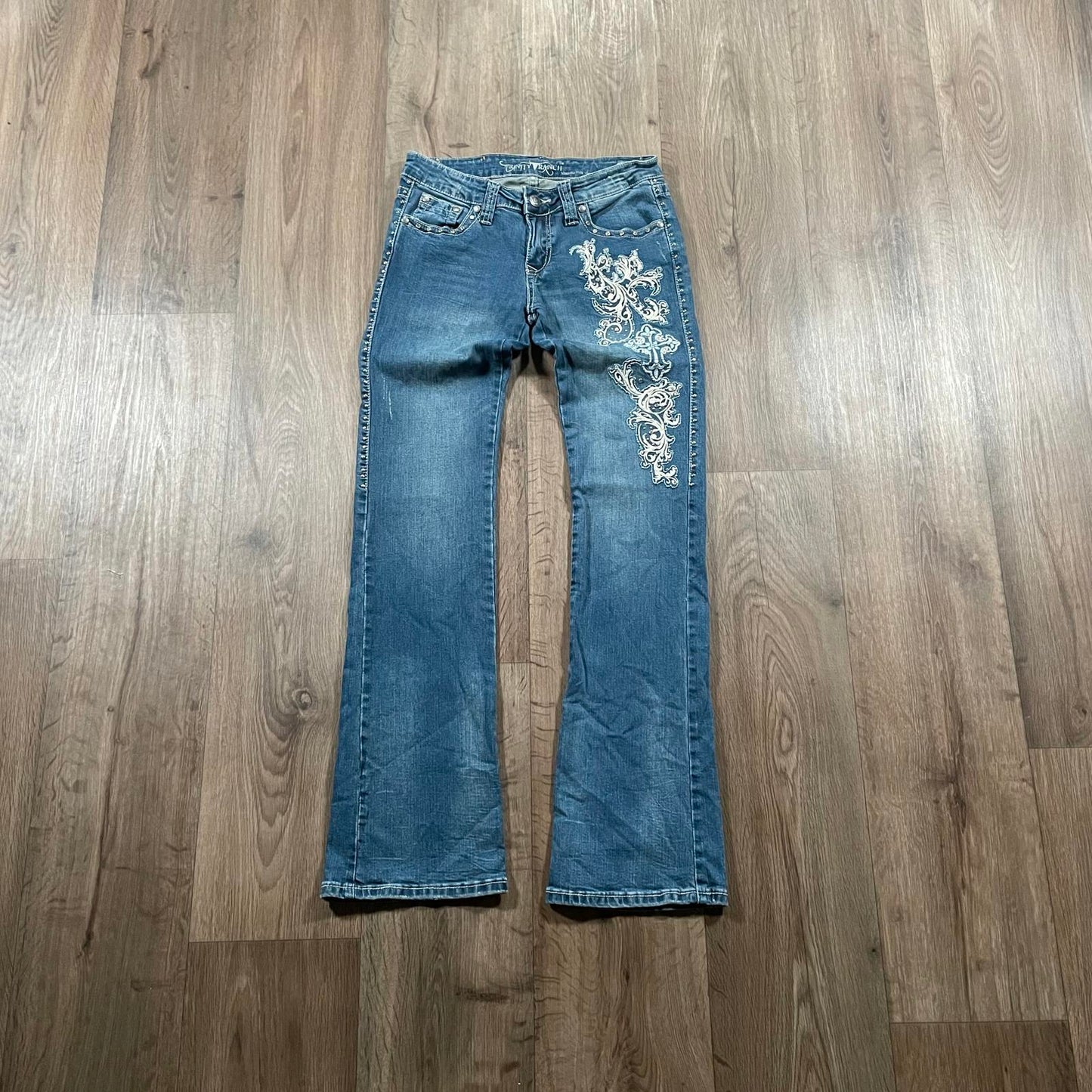 Trinity Ranch Cross Embroidered Boot Cut Jeans W28 L33