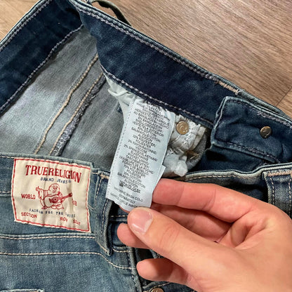 True Religion Jennie Curvy Blue Skinny Jeans W29 L28