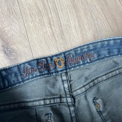Spin Dry Grey Embroidered Y2K Jeans W29 L33